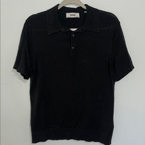 Buck Mason Mens Classic Black Polo Shirt - Picture 1 of 3